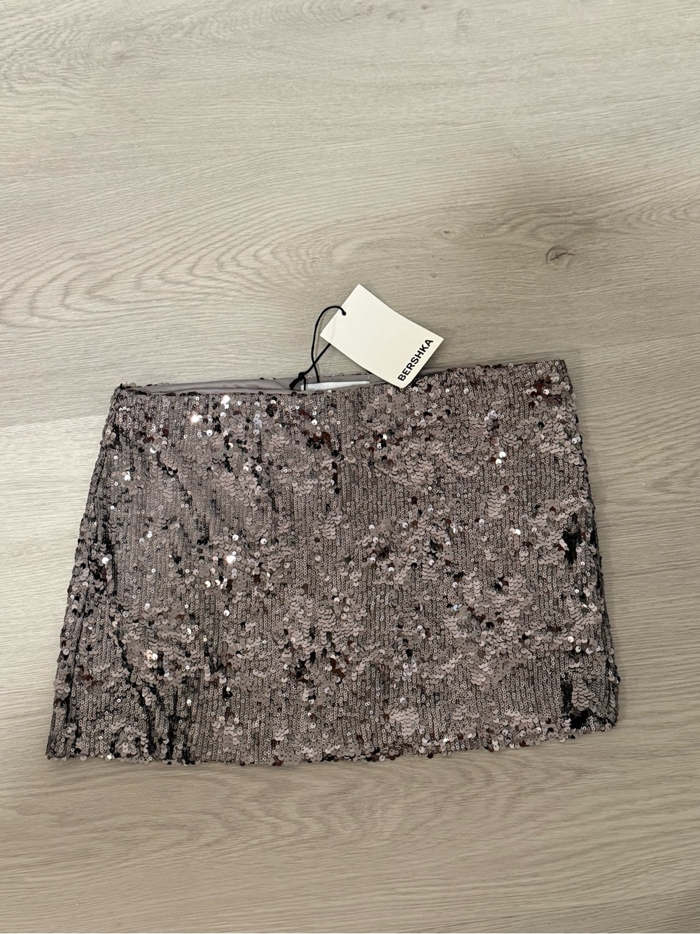 Bershka Blush Sequin Mini Skirt